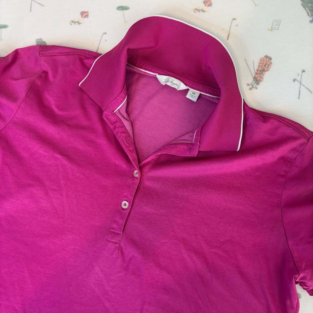 Lady Hagen Women's Pink Short Sleeve Polo Shirt Size M